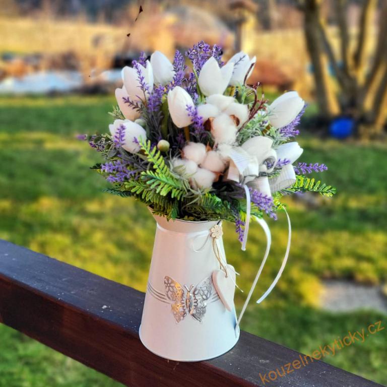 Dekorace - Zdobená velká kraslice fialková