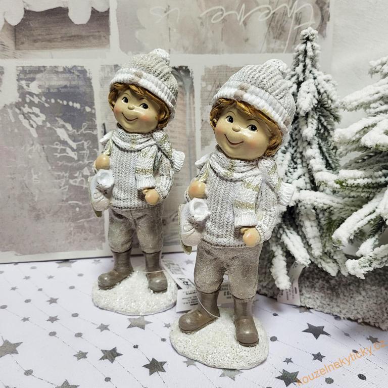 Figurka vánoční - Kluk s bruslemi