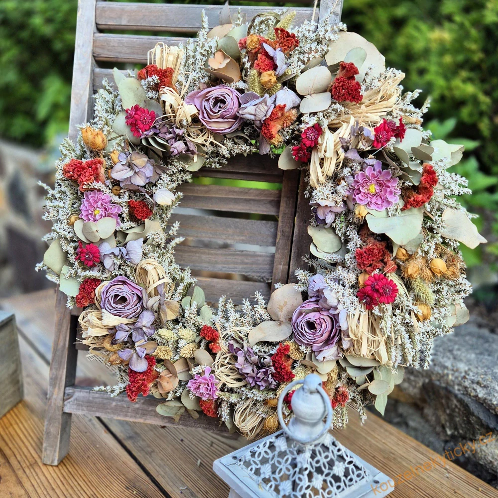 Celoroční sušinový věnec 43cm - Vínko