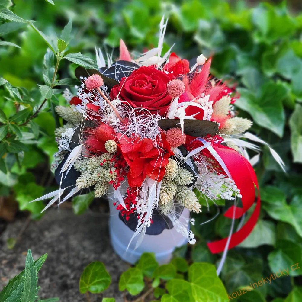 Flowerbox - Stabilizované růže - červený "1"