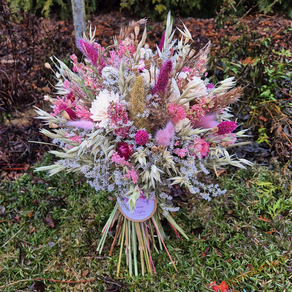 Sušinová kytice do vázy - Hnědo-okrová