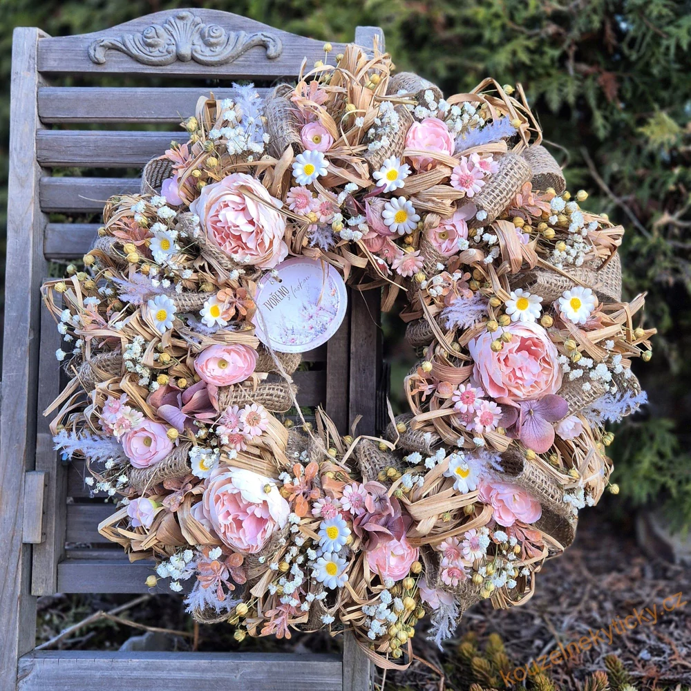 Věnec sušinový    -   celoroční lososovo-růžový