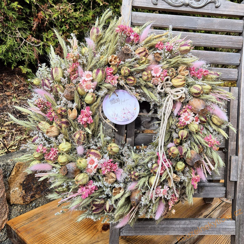 Věnec sušinový    -   Natur rose jemný 