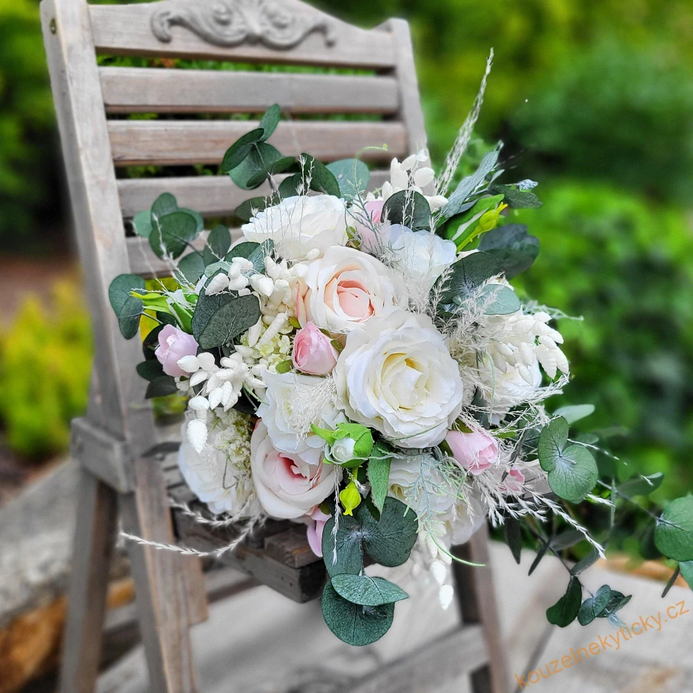 Svatba Boho /set/ - umělé květy a stabil. eukalypt 
