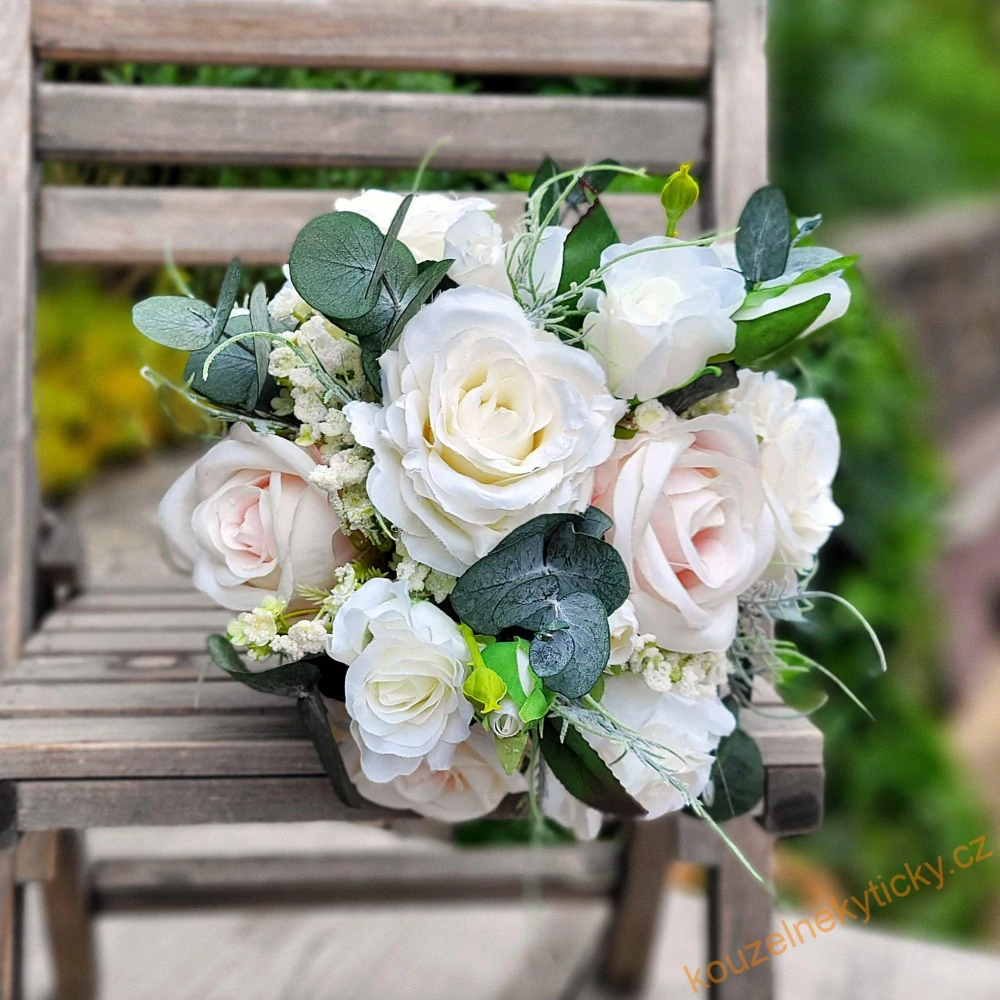 Svatba Boho /set/ - umělé květy a stabil. eukalypt 