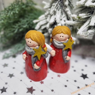Figurka vánoční - Andělky s hvězdičkou 