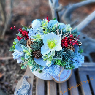  Keramický květníček bambulka  - white 