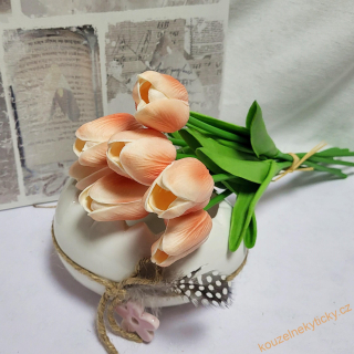 Tulipán pěnový - oranžovo -krémový