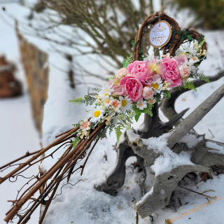 Proutěné srdce - růžové 