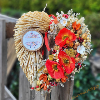  Slaměnné srdíčko -  Vlčí máky 