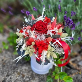 Flowerbox - Stabilizované růže - červený "1"