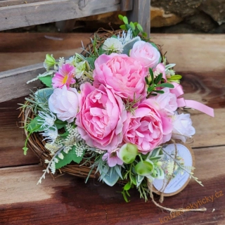 REZERVACE  Smuteční srdíčko proutěné  - Rose 