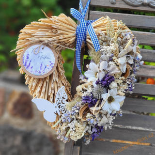  Slaměnné srdíčko -  do modré 