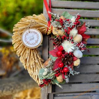  Slaměnné srdíčko -  Podzim s eukalyptem 