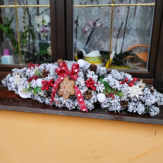 Girlanda zasnězená 80cm - staročeská  skořicová vločka