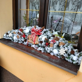 Girlanda zasnězená 120cm - staročeská se zvonkem