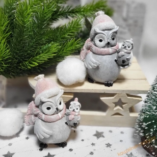 Figurka vánoční - Sovička s šálou 