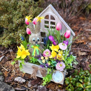 Jarní domeček XL    -  se senovým zajícem 