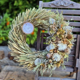  Slaměnný věnec celoroční 40cm -  Natur  II 