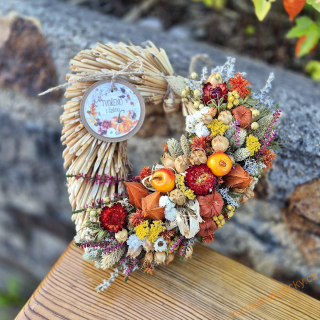 Slámové srdíčko -  Podzim s jablíčky 