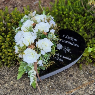   Smuteční srdce s nápisy  Bílý podzim   - ne1