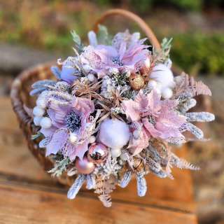 Vánoční kytice - Do  růžové 