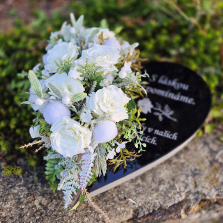   Vánoční srdce s nápísy - Do bíla 