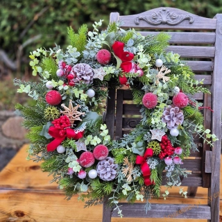  REZERVACE p. ZT  Umělý chvojový věnec  -  Vánoce 