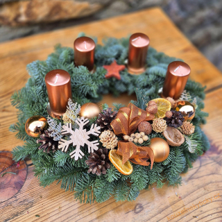Adventní Chvojový Nobilis 33cm - měděný