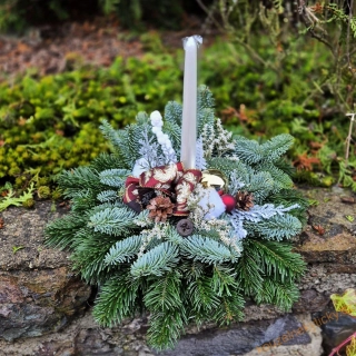 Vánoční hřbitovní svícen - do vínova 