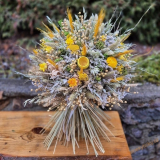 Sušinová Maxi kytice samostojící - jarní žluto-zelená 