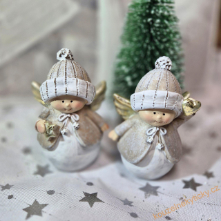 Figurka vánoční  - Buclatá Andělka - menší 