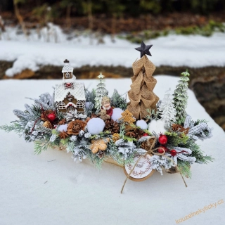 Vánoční tácek  -  Perníková krajinka 