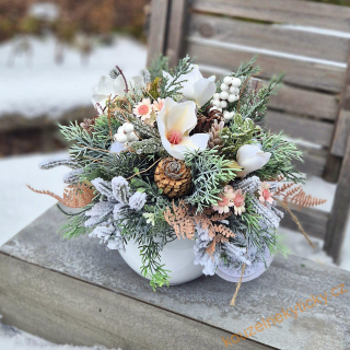 Dekorace v bambulce - s magnoliemi