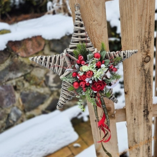   Vánoční hvězda  na pověšení - červená 