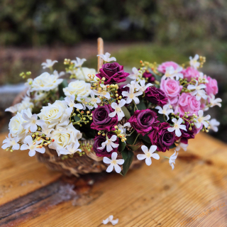 Svazek sametových růží - růžové 