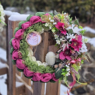 Jutovo-květinový  věneček -  Vínové jaro 