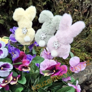 Zápich plyšový zajíček - zelenkavý 