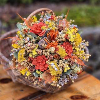 Sušinová kytice do vázy - Oranžovo-žlutá