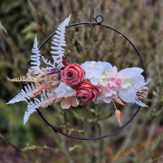 Věneček na kovovém kruhu V2 -  Orange/red