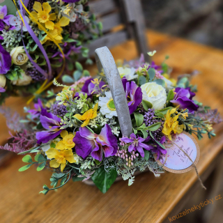 Jarní košíček - Fialkovo-žlutý 