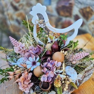 Velká velikonoční dekorace - Slepice bílá 