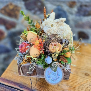 Velikonoční aranž v bříze  - Králíček 