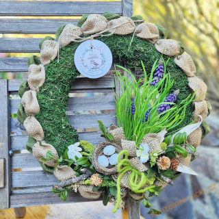 Jutovo-mechový  věneček -   Modřence 