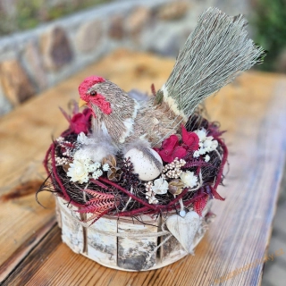 Velikonoční aranž v bříze  - Slepička do vínova