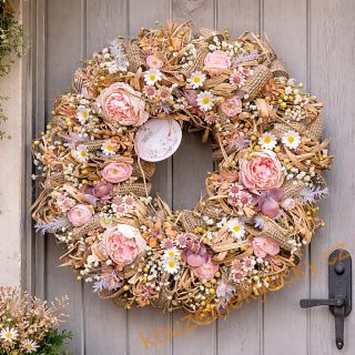 Věnec sušinový    -   celoroční lososovo-růžový