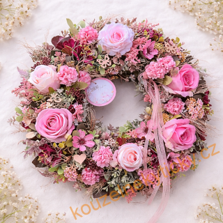  Květinový věnec -  Růžové růže 