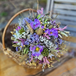 Sušinová kytice celoroční - Fialková 