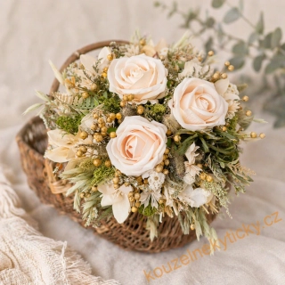 Sušinová kytice romantická - Cream dream 